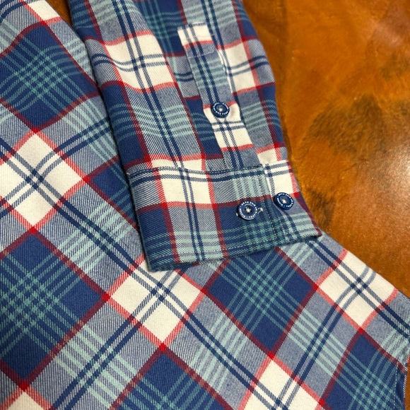Dixxon The Deebo Blue Plaid Men's Flannel Shirt-Excellent Condition - Picture 6 of 7